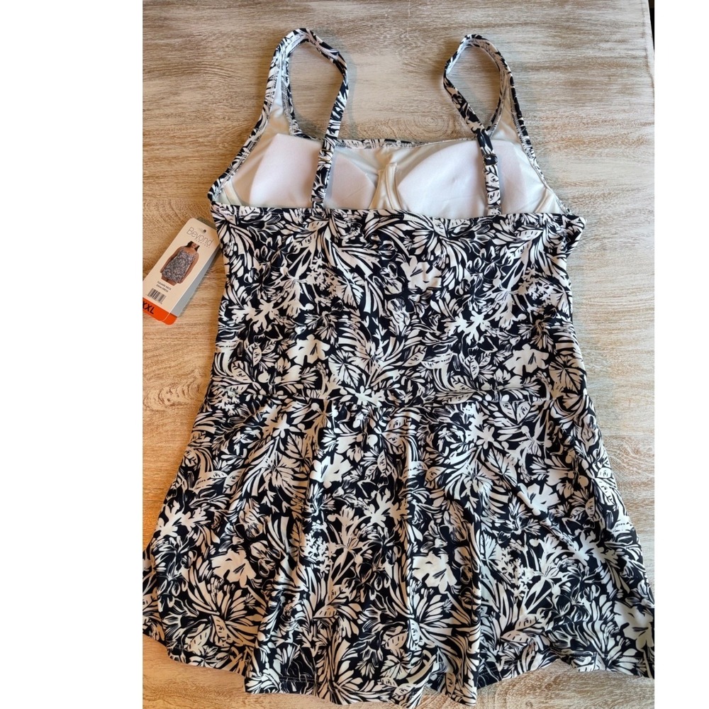 NWT Beyond Control Swim Dress Women XXL Navy New Floral Tummy Control - Picture 3 of 9
